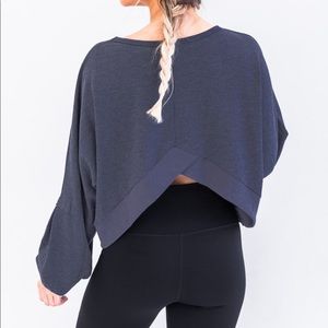 Lovely Spirit Navy Thermal Blouse by Pink Lily